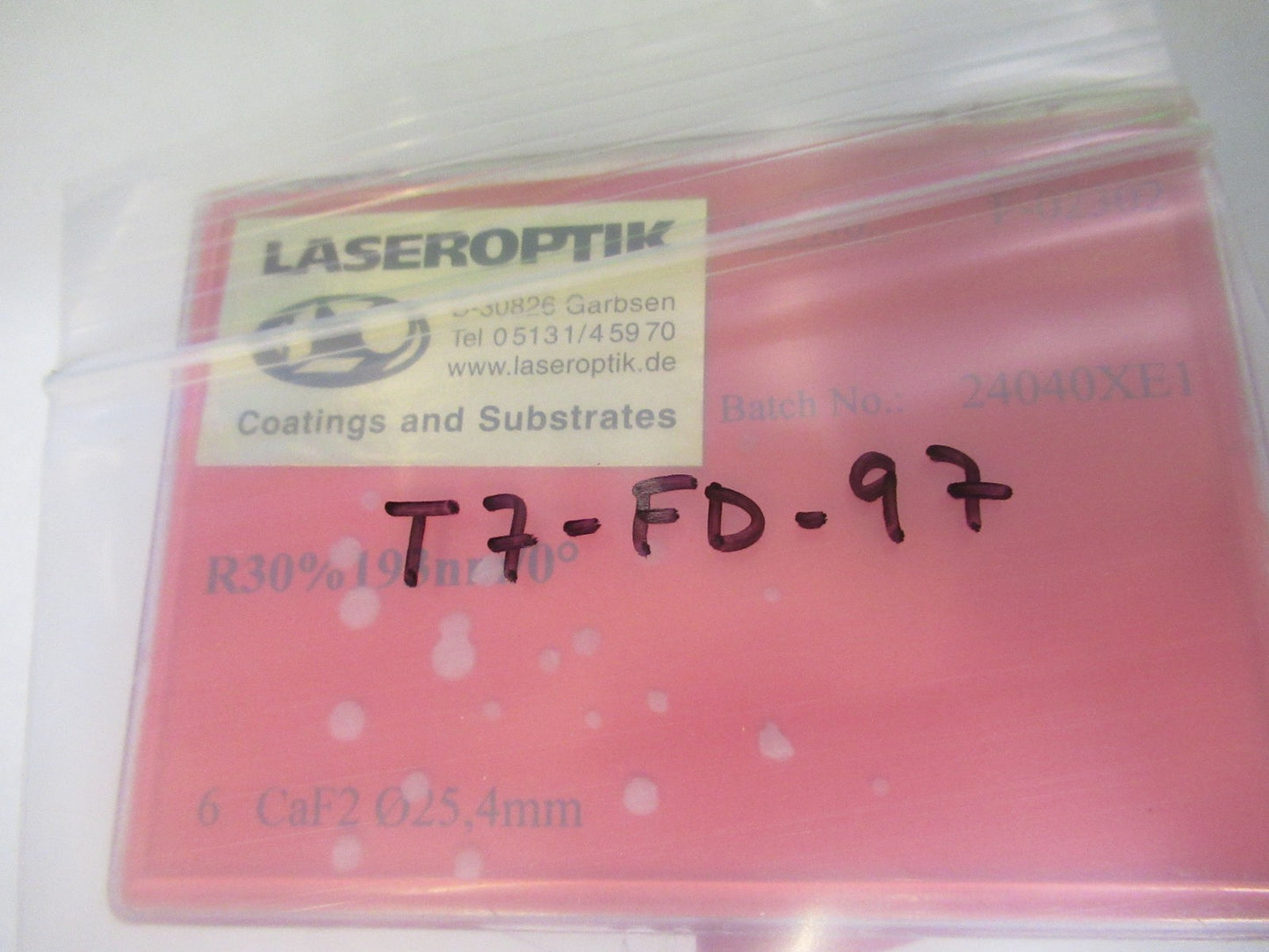 OPTICAL LENS LOT CALCIUM FLUORIDE CaF2 INFRARED OPTICS AS PICTURED T7-FD-97