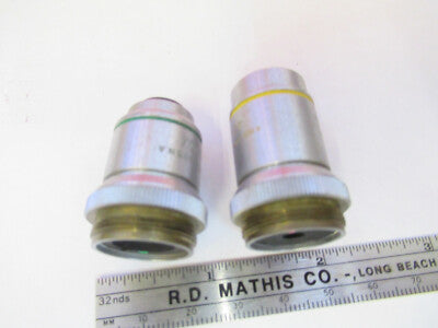OPTICAL BAUSCH LOMB OBJECTIVES LENSES 10X 43X LOT OPTICS AS PICTURED &B9-FT-16