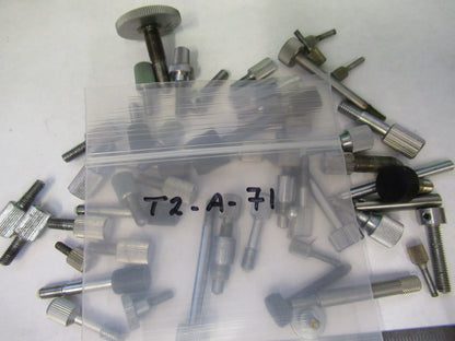 ASSORTED LOT SPECIALTY SCREWS WILD AUS JENA OLYMPUS ETC MICROSCOPE PART T2-A-71