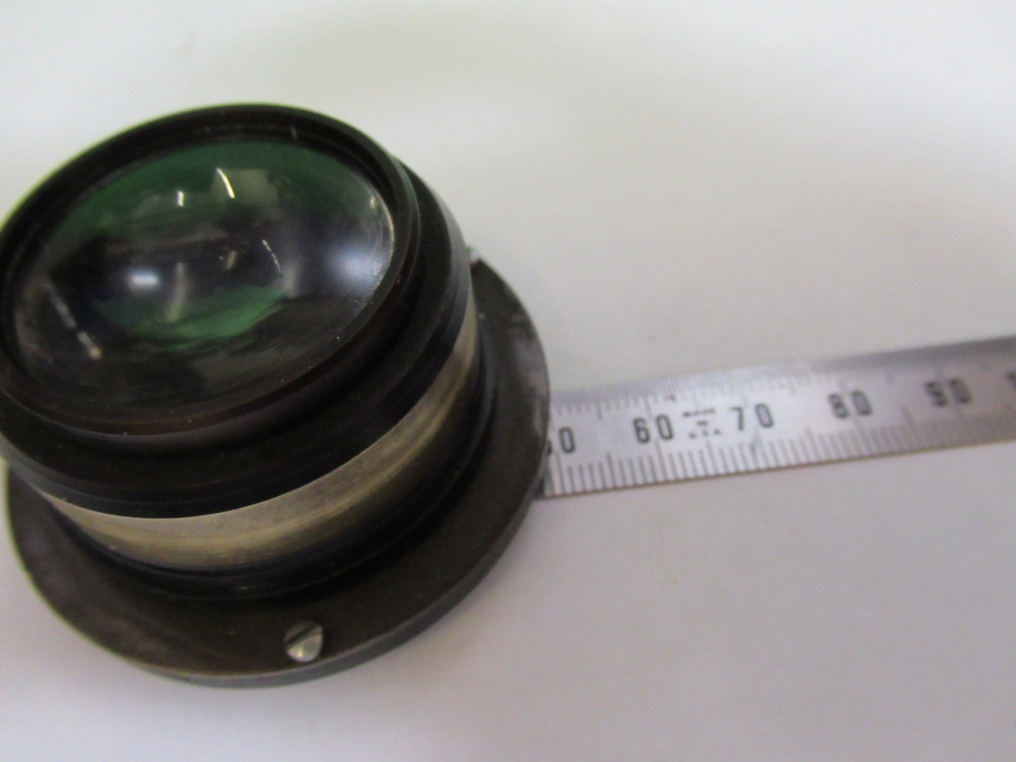 ANTIQUE BRASS BAUSCH LOMB CONDENSER + IRIS OPTICS  MICROSCOPE PART T8-B-41