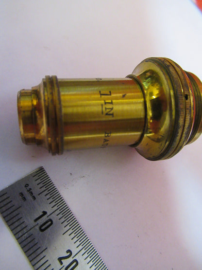 ANTIQUE BRASS BAUSCH LOMB LENS OBJECTIVE MICROSCOPE PART AS PICTURED T9-A-15