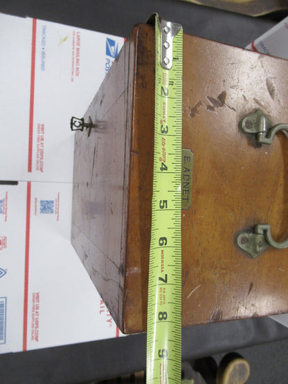 ANTIQUE WOOD CABINET EMPTY CARL ZEISS  1900's with key  MICROSCOPE PART TA-5-b