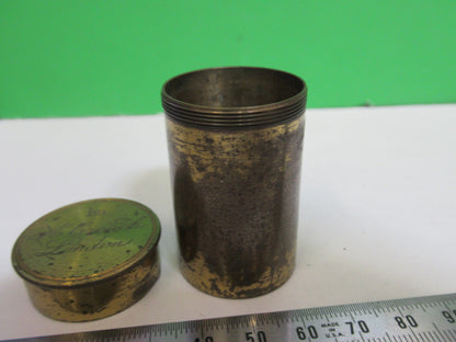 ANTIQUE BRASS EMPTY H. CROUCH UK OBJECTIVE CANISTER MICROSCOPE PART T6-A-28