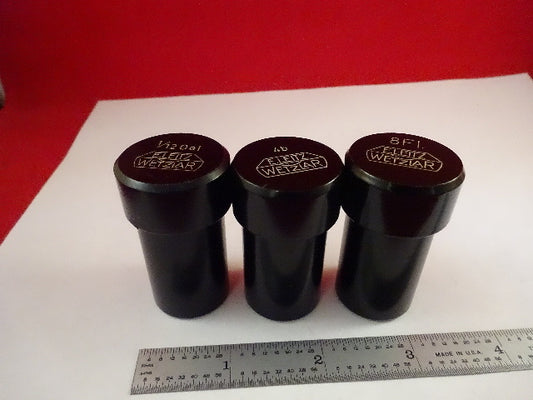 Lot 3 ea Empty Ernst Leitz Germany Objective Container Microscope Part Dwr