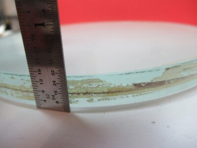 LARGE GLASS PLATE STAGE GLASS 6" DIAMETER MICROSCOPE PART AS PICTURED &Q1-A-74