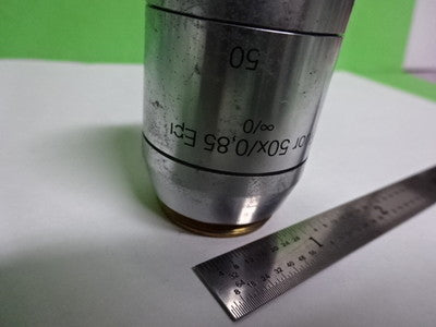 MICROSCOPE PART POLYVAR REICHERT OBJECTIVE 50X FLUOR EPI OPTICS AS IS #AF-E-10