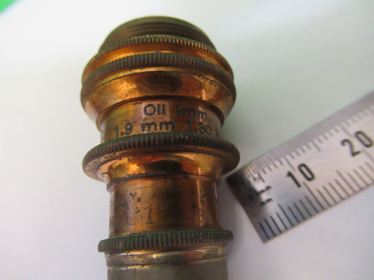 ANTIQUE BRASS 1.9mm OBJECTIVE BAUSCH LOMB MICROSCOPE PART AS PICTURED X6-A-51