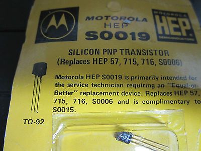 SILICON PNP TRANSISTOR HEP S0019 SEMICONDUCTOR AS IS BIN#11