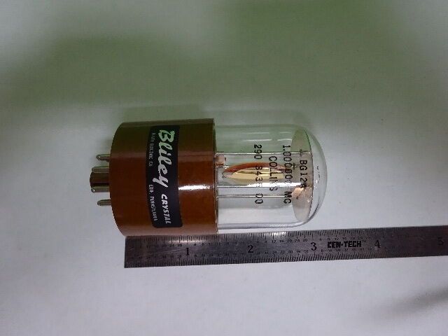 ANTIQUE QUARTZ RADIO CRYSTAL BLILEY ELECTRIC COLLINS 1 MHz GLASS FREQUENCY AQ-42