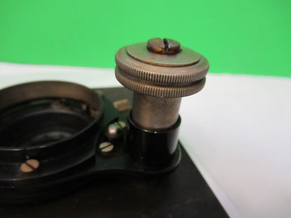ANTIQUE BAUSCH LOMB STAGE TABLE + IRIS BRASS MICROSCOPE PART AS PICTURED S1-B-07