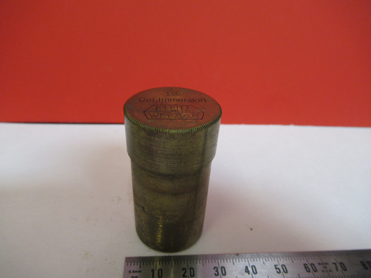 ANTIQUE BRASS ERNST LEITZ GERMANY EMPTY OBJECTIVE CANISTER AS PICTURED Y5-A-15