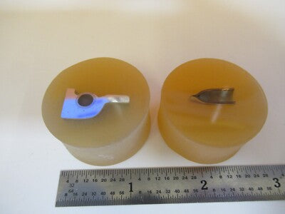 Lot 2 ea METALLOGRAPHIC METAL CROSS SECTION SPECIMEN MICROSCOPY SAMPLE &A7-A-32