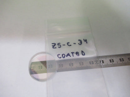 OPTICAL FLAT BK7 GLASS COATED LENS OPTICS AS PICTURED Z5-C-34