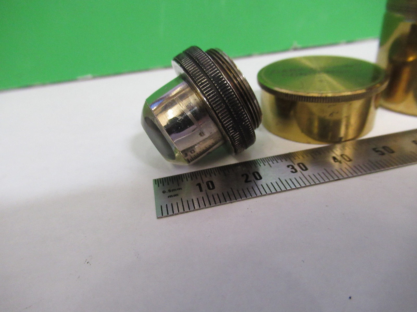 ANTIQUE BRASS DARK CONDENSER BECK UK + CANISTER MICROSCOPE PART AS PIC X3-B-19