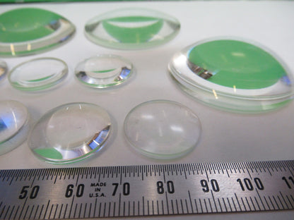 OPTICAL MICROSCOPE LOT LENSES CONVEX CONCAVE OPTICS AS PICTURED T5-A-82