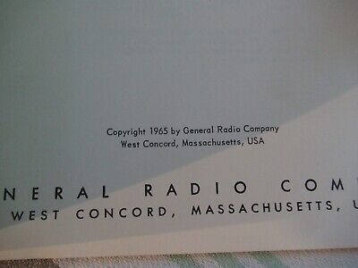 COLLECTABLE RARE GENERAL RADIO GR 1115-B FREQUENCY STANDARD MANUAL 1965 &BIBLI