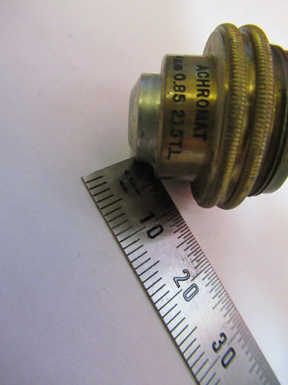 ANTIQUE BRASS BAUSCH LOMB 4mm OBJECTIVE LENS MICROSCOPE PART AS PICTURED T5-A-32