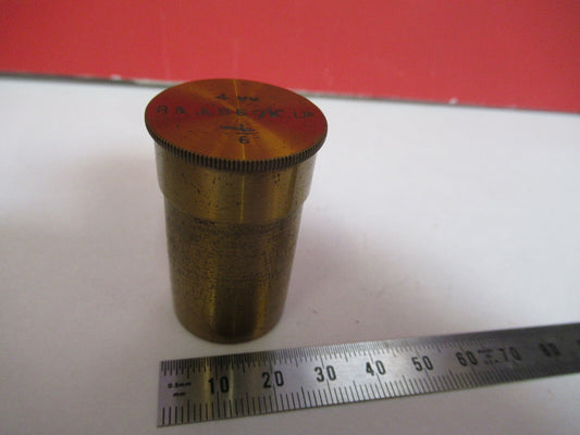 Antique Brass Objective Can Beck UK Microscope Part Optics