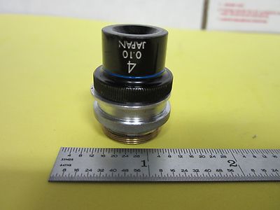 JAPAN OBJECTIVE 4X 749195 MICROSCOPE OPTICS AS IS BIN#A1-T-85