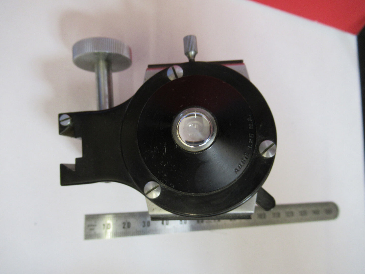 BAUSCH LOMB CONDENSER + IRIS ASSEMBLY MICROSCOPE PART AS PICTURED Q2-112