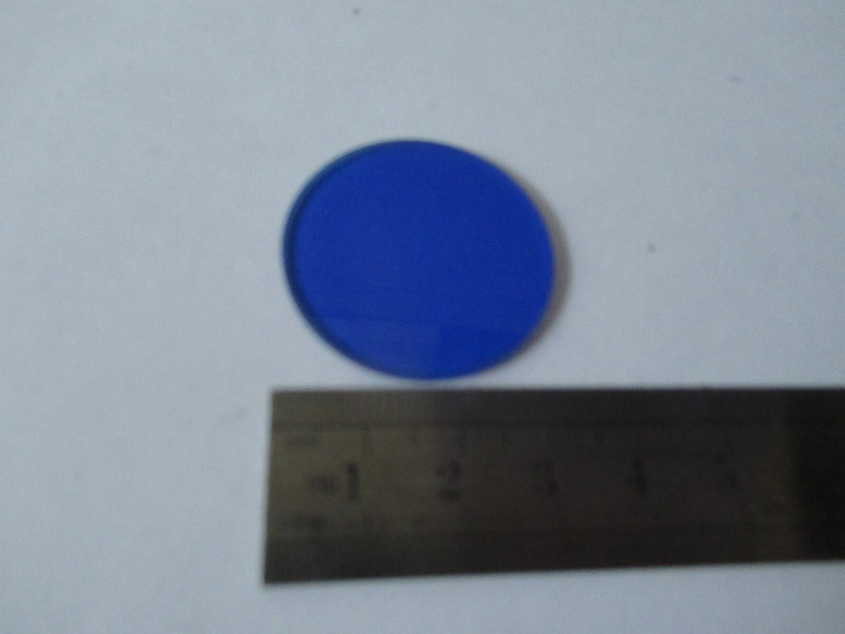 ZEISS BLUE FILTER GLASS OPTICS MICROSCOPE PART OPTICS AS PICTURED &19-B-45