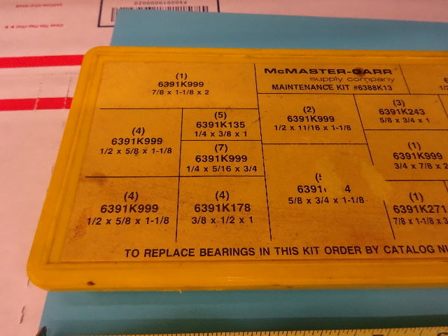 McMASTER CARR MAINTENANCE KIT #6388K13 BUSHING FOR BEARINGS?? AS IS #30-A-03