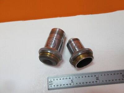PAIR SPENCER OBJECTIVE LENS 43X 10X OPTICS for MICROSCOPE AS PICTURED &16-C-36