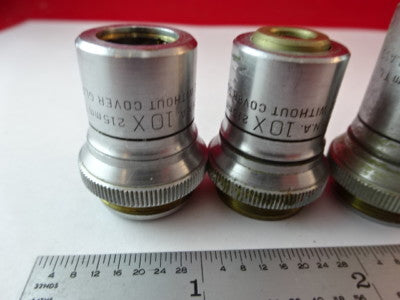 LOT 3 EA BAUSCH LOMB OBJECTIVES MICROSCOPE PART AS IS &2-A-24