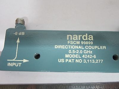 NARDA DIRECTIONAL COUPLER RF MICROWAVE FREQUENCY 2 GHz 4242-6 BIN#B2-C-93