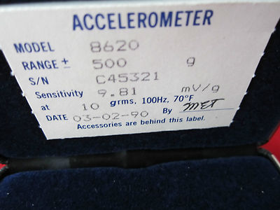 KISTLER 8620 9.81 mV/g ACCELEROMETER VIBRATION CALIBRATION DWR#07