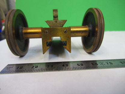 ANTIQUE BAUSCH LOMB MACRO STAGE KNOBS BRASS MICROSCOPE PART AS PICTURED S1-B-11