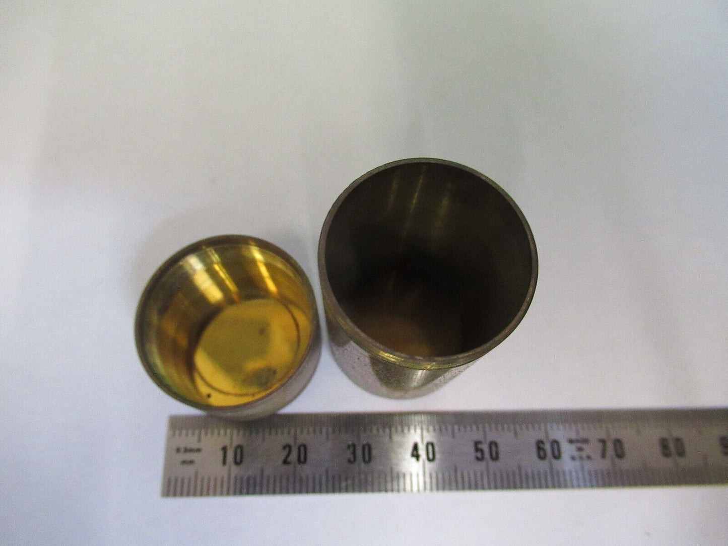 ANTIQUE BRASS EMPTY OBJECTIVE CAN BETZ MICROSCOPE PART AS PICTURED &R6-A-03