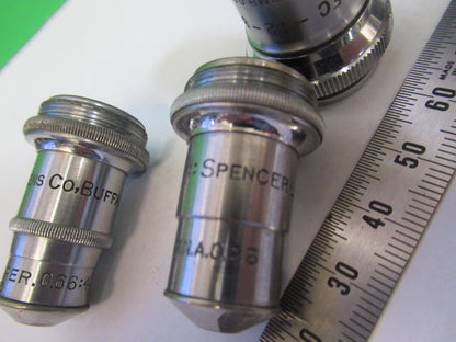 LOT OBJECTIVES BAUSCH LOMB SPENCER MICROSCOPE PART AS PICTURED Q7-B-39