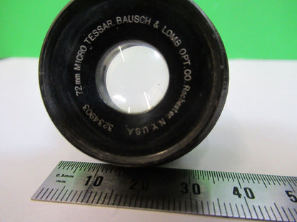BAUSCH LOMB LENS TESSAR 72mm + IRIS OPTICS AS PICTURED &W9-B-07