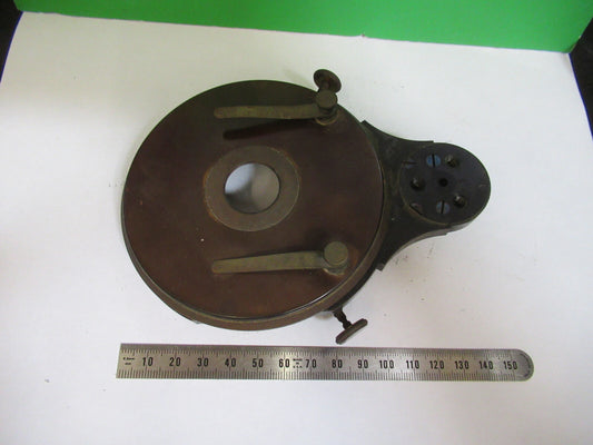 Antique Carl Zeiss AG Brass Pol Stage Rare Microscope Part