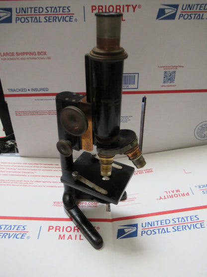 WEIRD RARE ANTIQUE BAUSCH LOMB MICROSCOPE with foldable legs AS PICTURED LOB