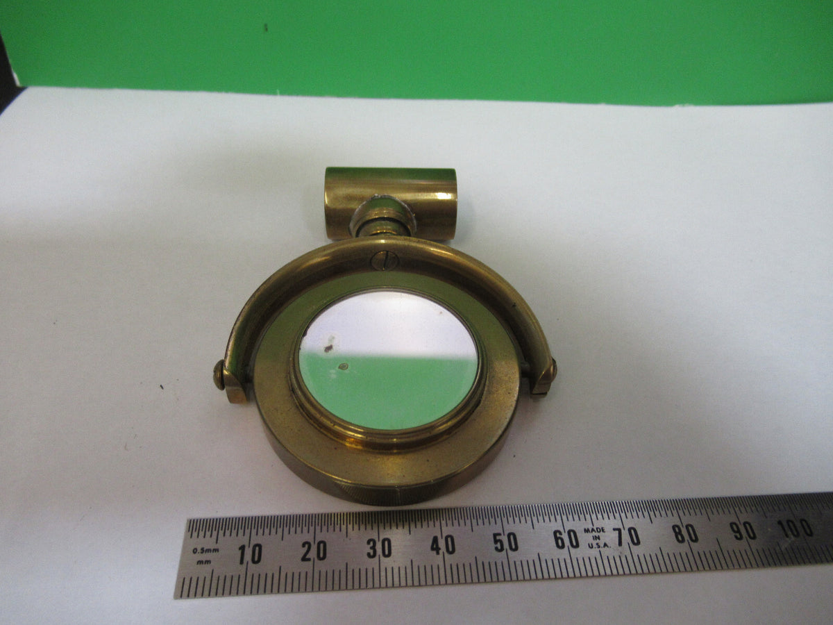Antique Brass Mirror James Parkes England Microscope Part