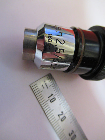 ZEISS GERMANY 2.5X /160 OBJECTIVE MICROSCOPE PART AS PICTURED F8-C-28