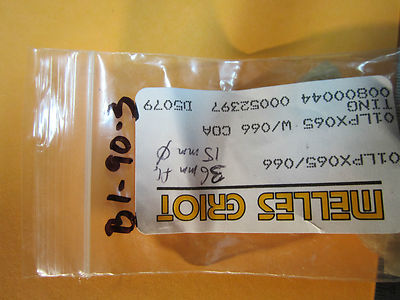 OPTICAL LENS COATED MELLES GRIOT 15 mm Dia FL 36 mm LASER OPTICS BIN#B1-90-1