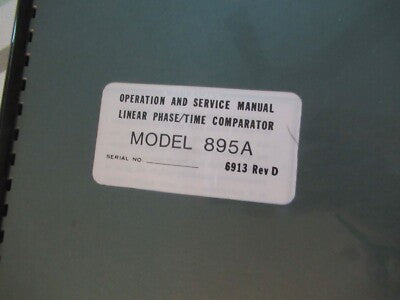 COLLECTABLE RARE TRACOR 895A PHASE COMP FREQUENCY STD MANUAL 1970 AS PIC &BIBLI