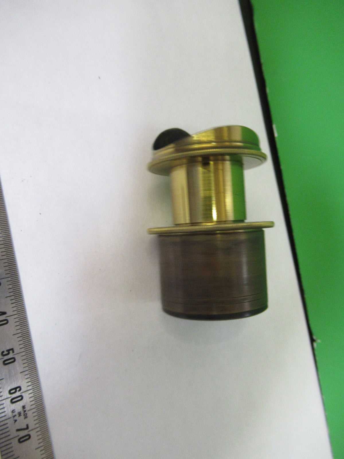 ANTIQUE BRASS OCULAR EYEPIECE LENS COLLINS LONDON UK MICROSCOPE PART X3-B-13