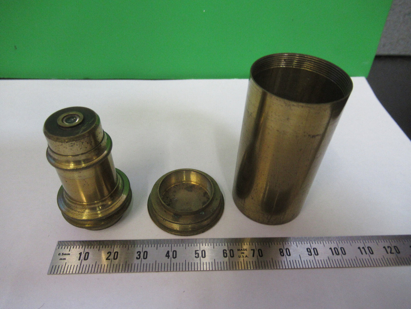 Antique Brass Rare Collins London Objective Microscope Part
