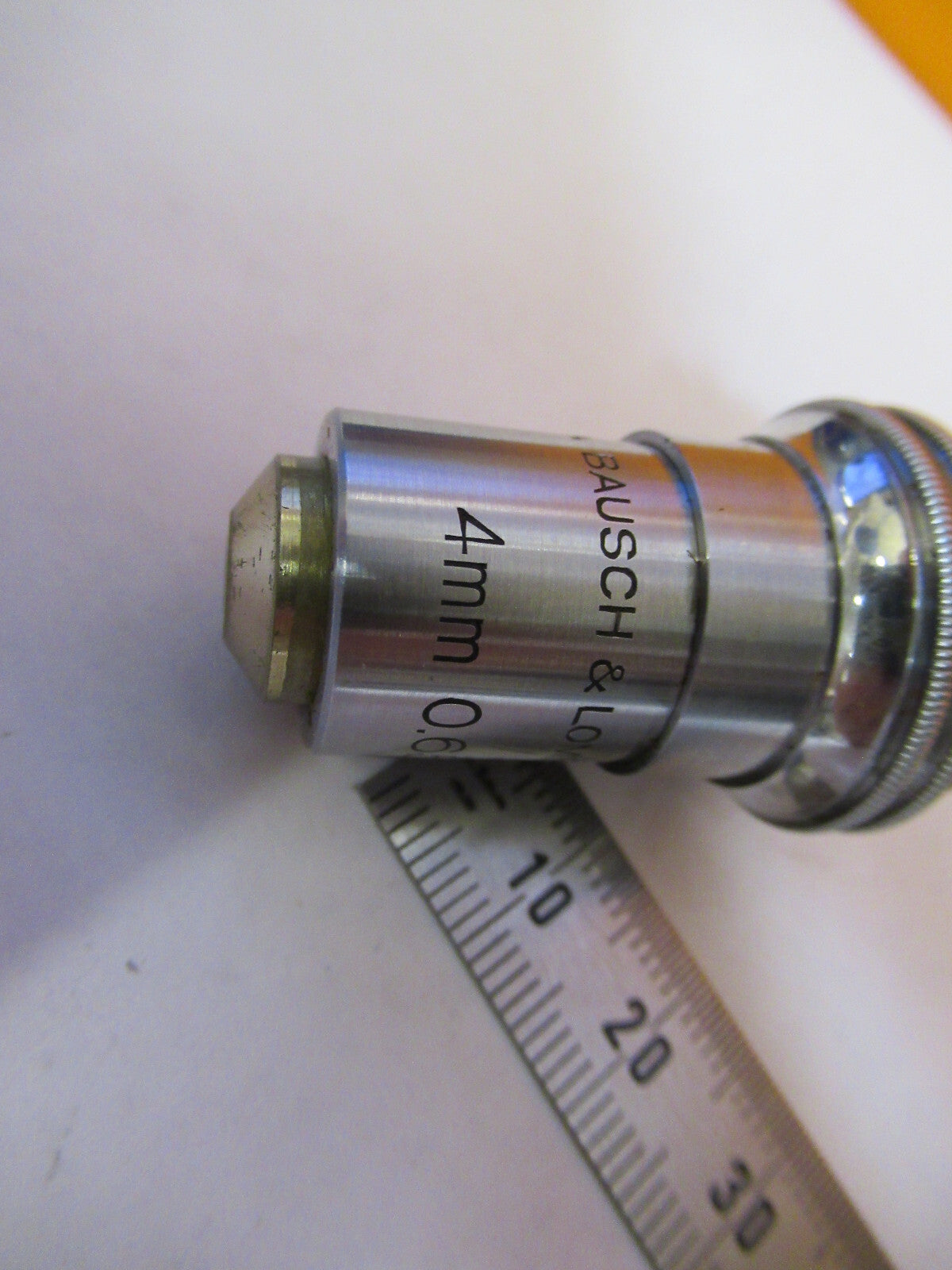 ANTIQUE BAUSCH LOMB 43X 4mm LENS OBJECTIVE MICROSCOPE PART AS PICTURED 47-FD-10
