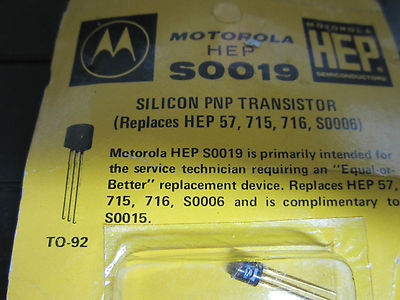 SILICON PNP TRANSISTOR HEP S0019 SEMICONDUCTOR AS IS BIN#11