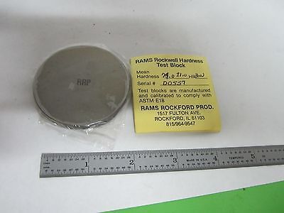 CALIBRATION STANDARD ROCKWELL HARDNESS TEST BLOCK AS IS BIN#R9-21