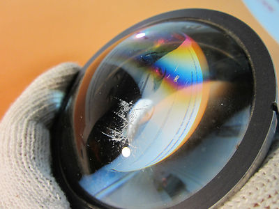 Optical large mounted convex concave lens [severe scratches] Laser Optics