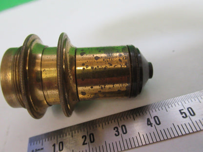 ANTIQUE BRASS H CROUCH LONDON LENS OBJECTIVE MICROSCOPE PART AS PICTURED T6-A-32