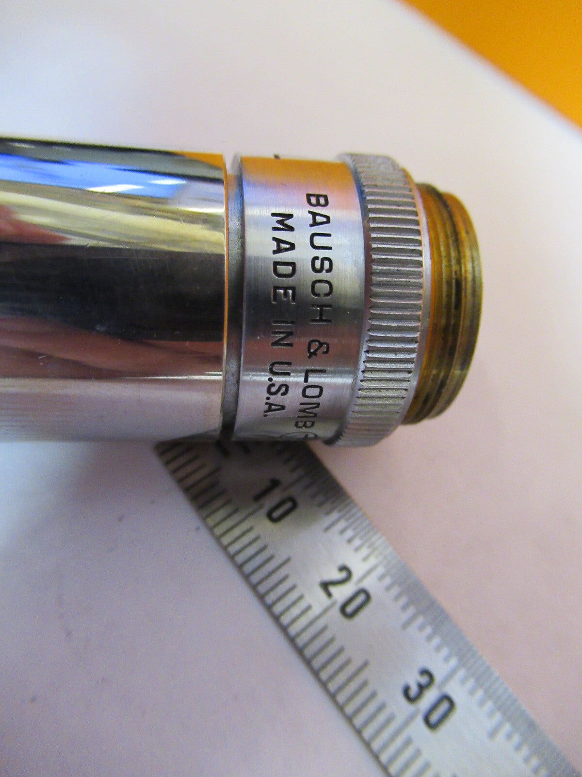 MICROSCOPE INDUSTRIAL OBJECTIVE BAUSCH LOMB FLAT FIELD 100X OPTICS AS IS Y3-A-90