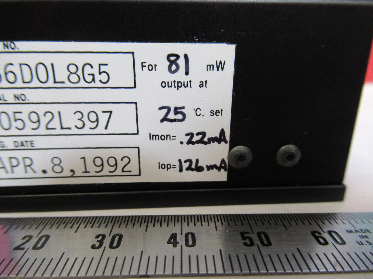 OPTICAL MELLES GRIOT LASER DIODE 80 mW NOS OPTICS AS PICTURED  S4-B-86