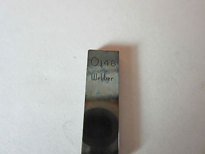 WEBBER STANDARD GAGE 0.148" BLOCK AS IS BIN#31-33